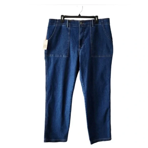 Knox Rose Women’s high rise straight leg jeans pull on elastic waist 39/XXL NWT - Picture 4 of 6